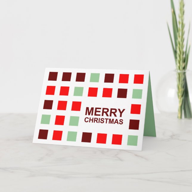 god jul (modets kvadrater) helgkort (Framsida)