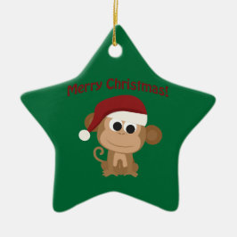 God Jul! Monkey Julgransprydnad Keramik