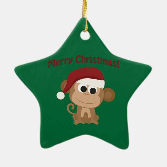 God Jul! Monkey Julgransprydnad Keramik (Baksidan)