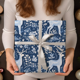God jul, Monochromatic Blue White Presentpapper