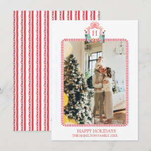 God jul, Monogram, fotopapper Julkort