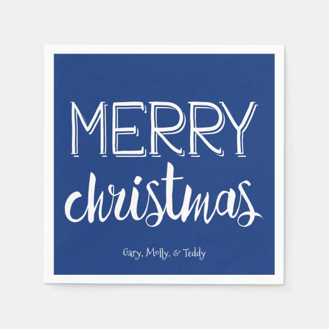 God jul Monogram Helgdag Napkin Pappersservett (Framsidan)