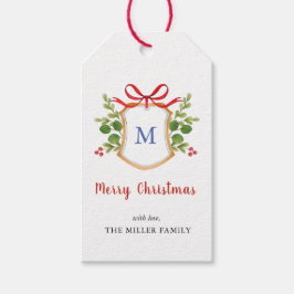 God Jul Monogram Julkrans Semester  Presentetikett