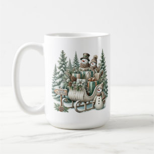 God jul monogram Land snögubbe sleigh Kaffemugg