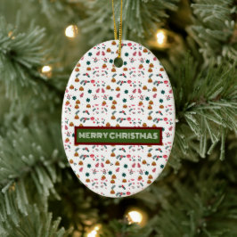 God jul Mönster Elegant Julgransprydnad Keramik