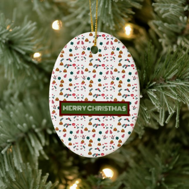 God jul Mönster Elegant Julgransprydnad Keramik (Träd)