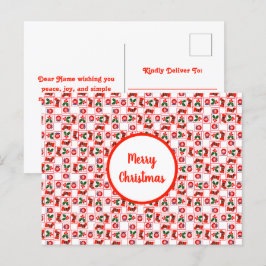 God jul mönster helg vykort