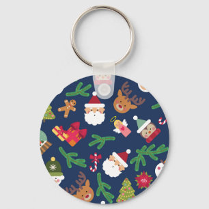 God jul mönster, helgdag-design. nyckelring
