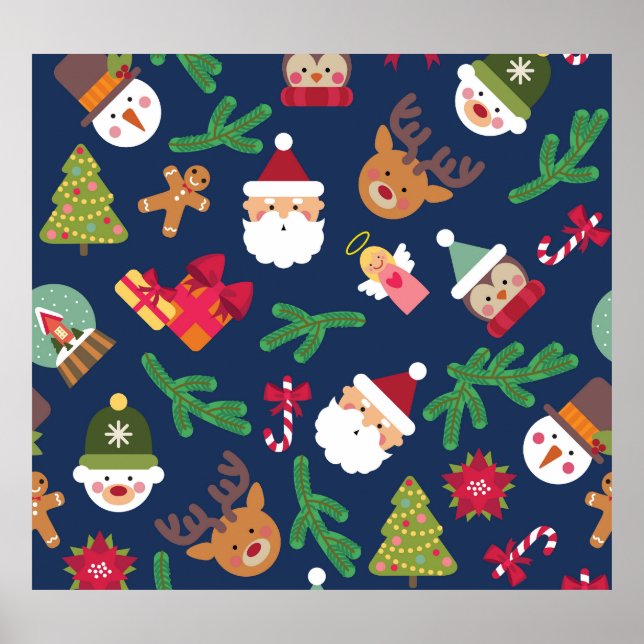 God jul mönster, helgdag-design. poster (Framsidan)