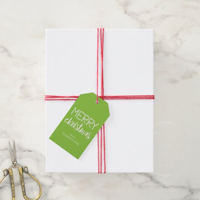 God jul Mönster Helgdag Gift-Märkre Presentetikett (Med Snöre)