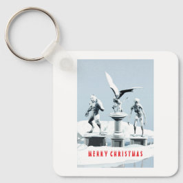God jul. Monster isskulpturer Nyckelring