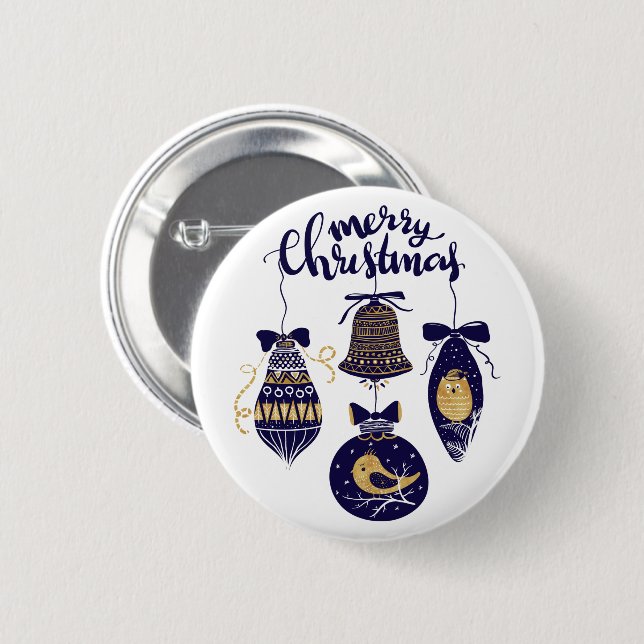 God jul mönster knapp (Framsida & baksida)