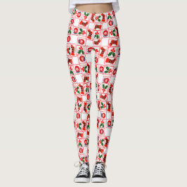 God jul mönster leggings