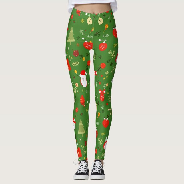 God jul Mönster Leggings (Framsida)