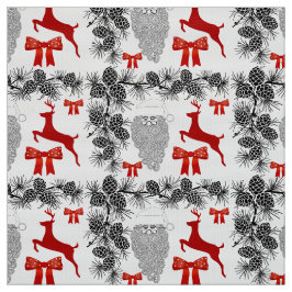 God jul Mönster med rener, Pinecones Tyg