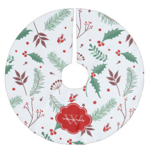 God jul Mönster Monogrammad Julgransmatta Borstad Polyester
