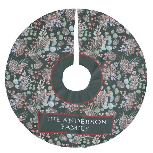 God jul Mönster & Namn Julgransmatta Borstad Polyester (Framsidan)