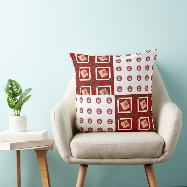 god jul mönster och logotyp kudde (Stol)