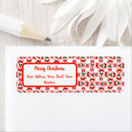 God jul mönster returadress etikett