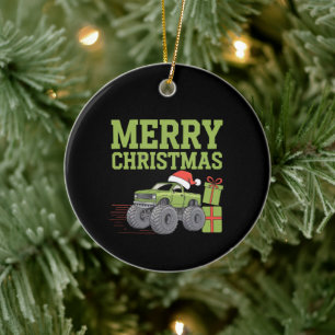 God Jul Monster Truck Småpojkar Xmas Julgransprydnad Keramik
