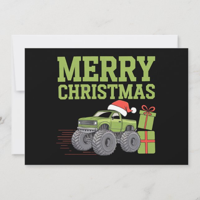 God Jul Monster Truck Småpojkar Xmas  Julkort (Framsida)