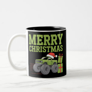 God Jul Monster Truck Småpojkar Xmas  Två-Tonad Mugg
