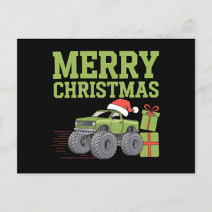 God Jul Monster Truck Småpojkar Xmas Vykort