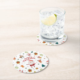 God jul Mönster Underlägg Papper Rund