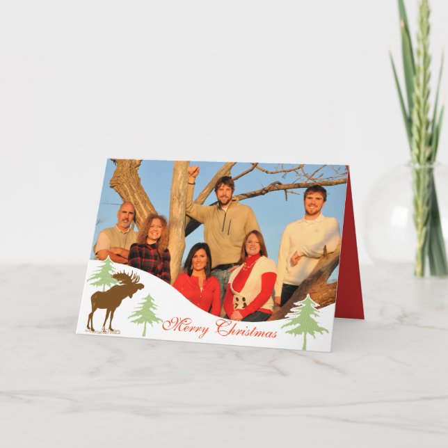 God jul Moose 3 Gräs Helgkort (Framsida)