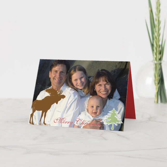 God jul Moose Helgkort (Framsida)