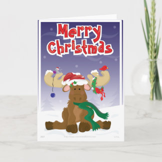 God jul Moose Helgkort