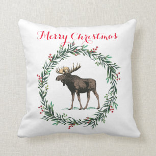 God jul Moose och Holly Wandeand Kudde