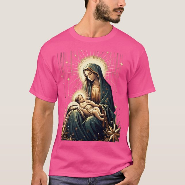 God jul Mor med Baby Jesus T Shirt (Framsida)