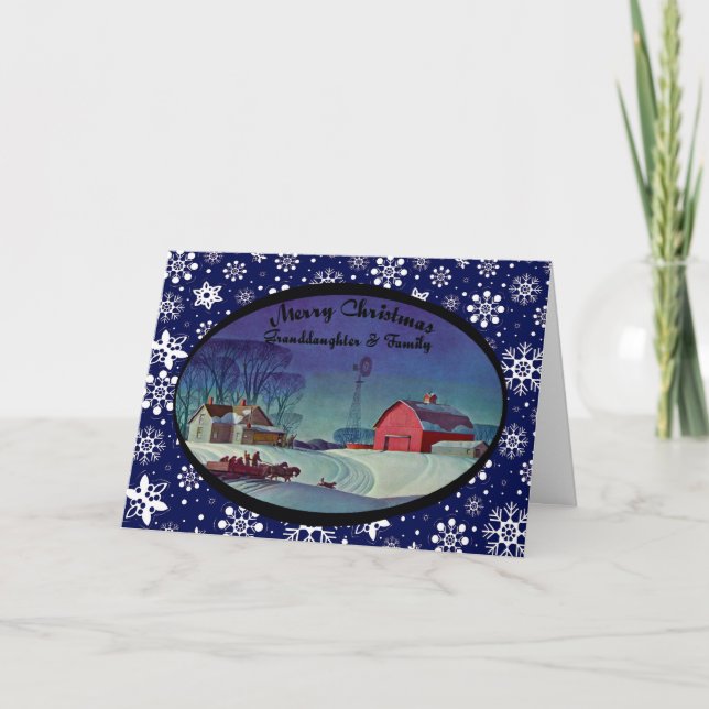 God jul mordotter och familj helgkort (Framsida)