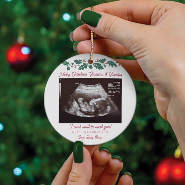 God jul morföräldrar Ultralund Gravid Julgransprydnad Keramik (Pregnancy Announcement Grandma Keepsake Ornament)