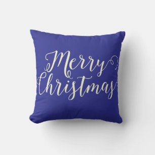 God jul Mörk blått Beige-jul Kudde