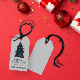 God jul mörk grått personlig Gift-Märkre Presentetikett