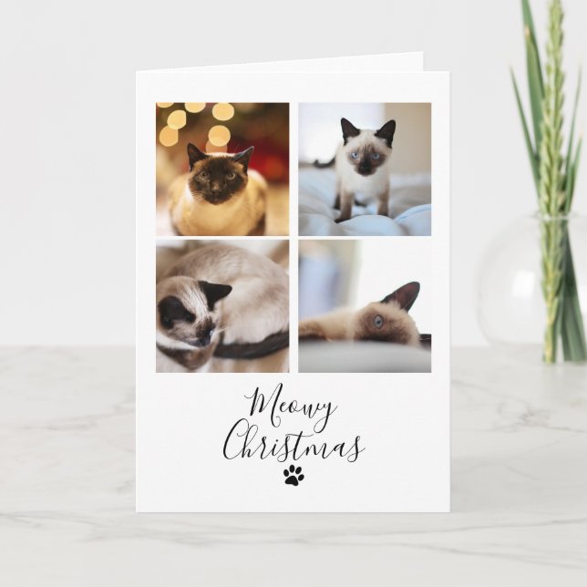 God jul mörk katt julkort helgkort (Framsida)