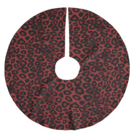 God jul Mörk Red Jaguar Animal Print Julgransmatta Borstad Polyester