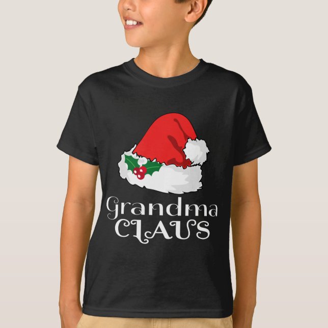 God jul Morma Claus Matching Pajama Santa Hat T Shirt (Framsida)
