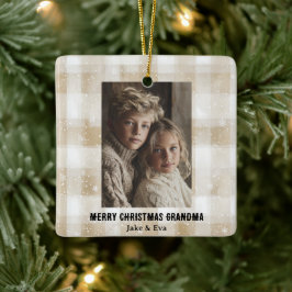 God Jul Mormor | Familjefoto Ornament