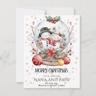 God Jul Mormor & Morfar Anpassningsbart Namnkort Julkort