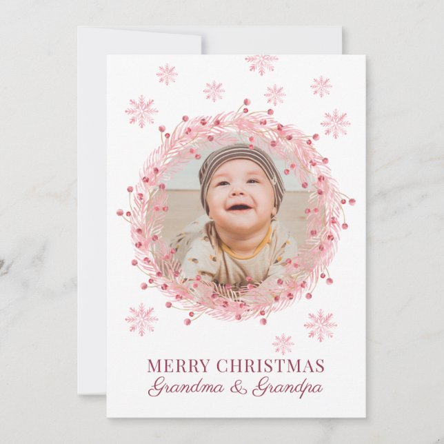 God Jul Mormor Morfar Baby Foto  (Framsida)