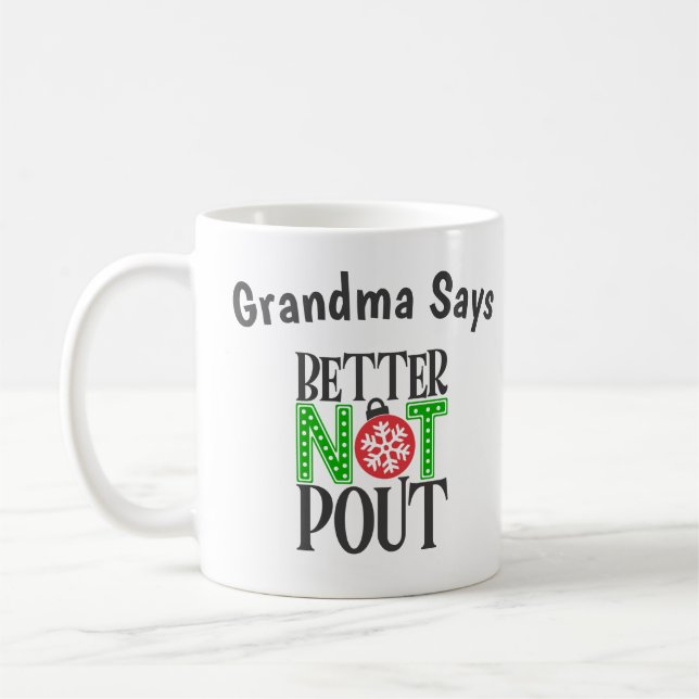God jul, mormor säger bättre än Pout Kaffemugg (Vänster)