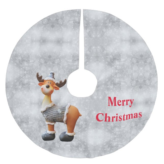 God jul mosa med hatt julgransmatta borstad polyester (Framsidan)