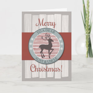 God jul Moster & farbror, Rustic Reindeer Helgkort