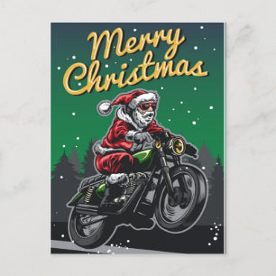 God jul motorcykel Santa   HELGDAGAR Helg Vykort