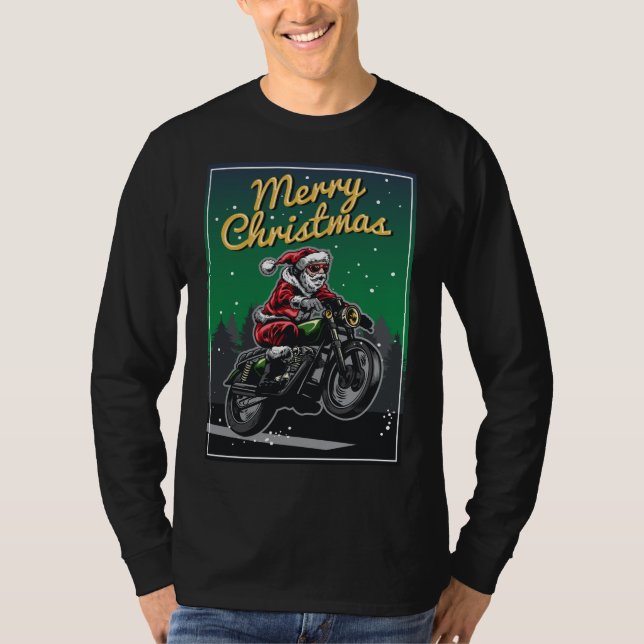 God jul motorcykel Santa | HELGDAGAR T Shirt (Framsida)