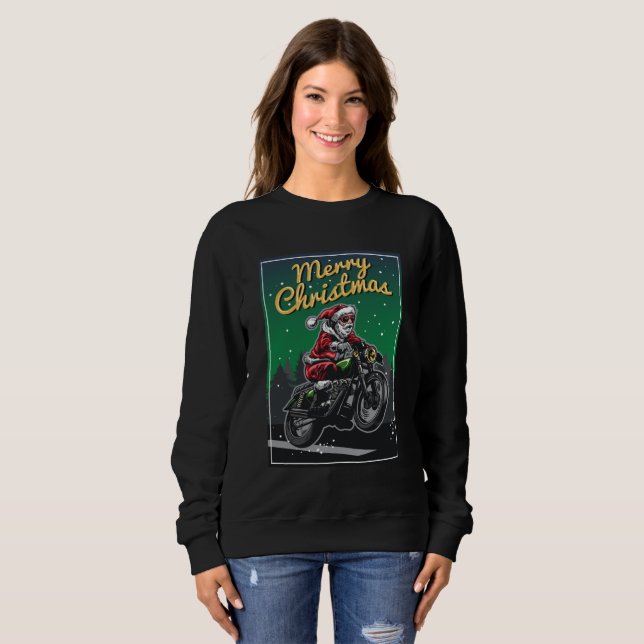 God jul motorcykel Santa | HELGDAGAR T Shirt (Hel framsida)