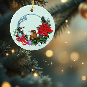 God jul, Mouse-andekrans Julgransprydnad Keramik